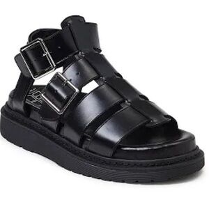 Y2K No Boundaries Fisherman Black Dual Buckle Platform Retro Festival Sandals 7